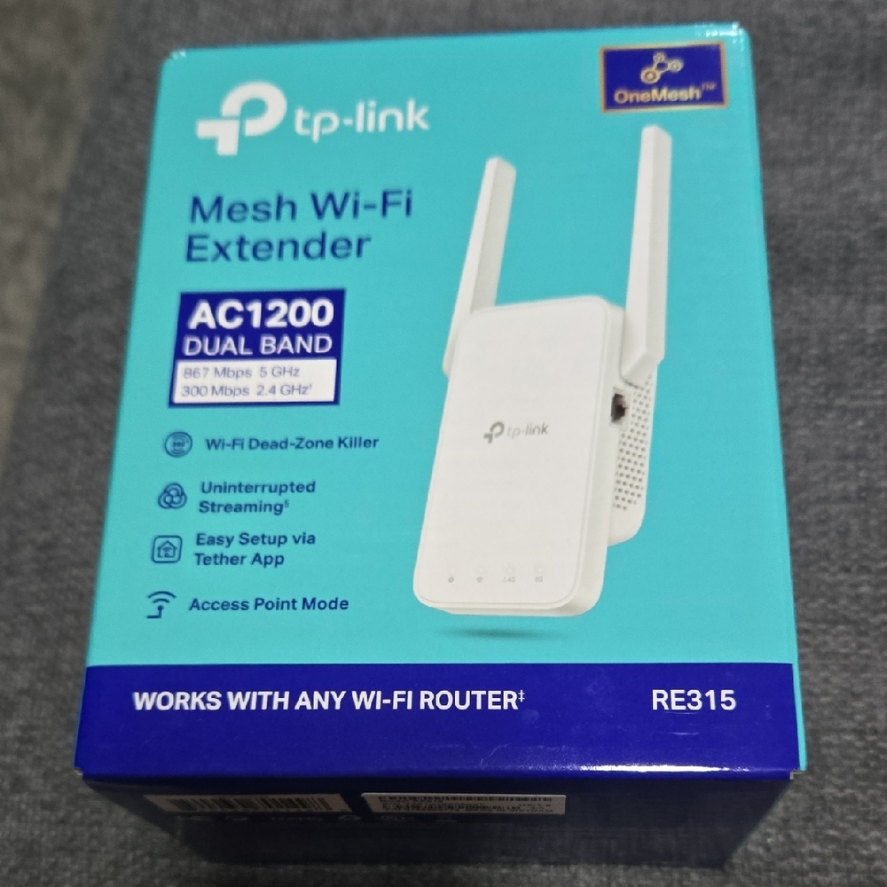 TP-Link AC1200 Dual Band Mesh Wi-Fi Extender - White